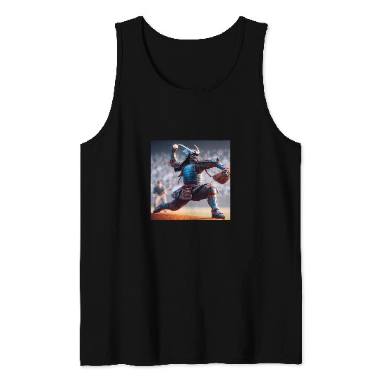 Sport Baseball A Samurai In Full Armor Professional Baseball Pitcher Tank Tops