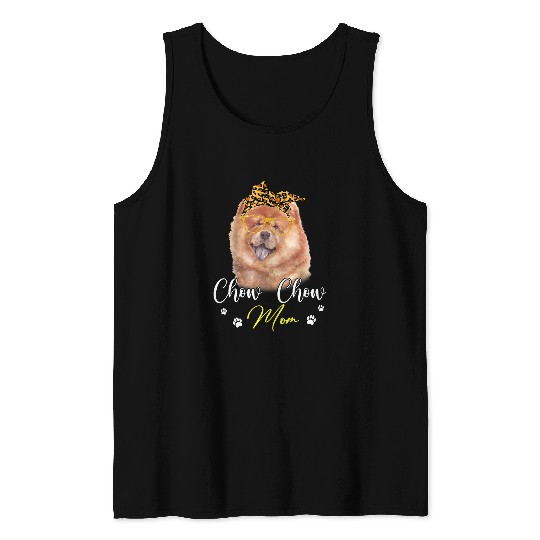 Chow Chow Pet Mom Leopard Print Dog Lovers Gift 440 Tank Tops