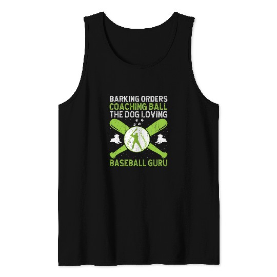 Sport Baseball Coachs Dog Lover The Barking Bench Boss Coachs 21 Tank Tops