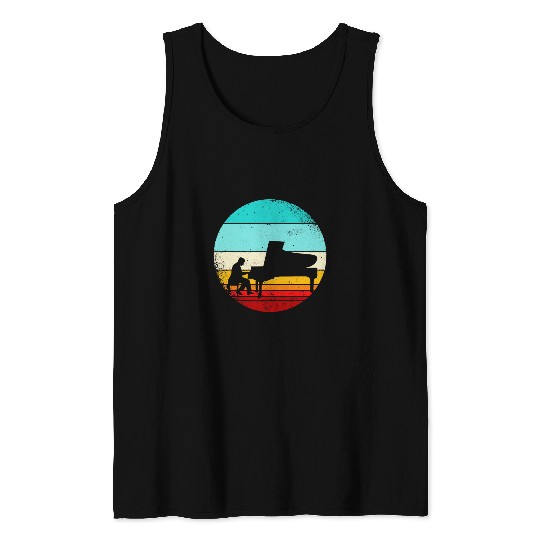 Funny Piano Grand Piano Pianist Keyboard Instrument Musician Music Tank Tops