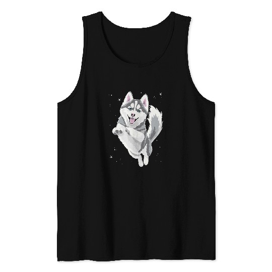 Husky Pet beautiful grey white Siberian Husky puppy Tank Tops