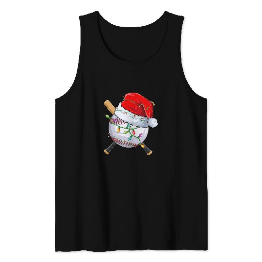 Sport Baseball christmas baseball team santa sports design men boys Tank Tops
