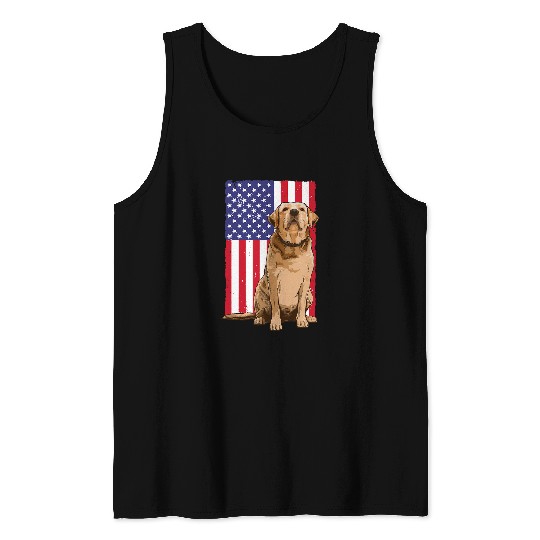 Golden Retriever Pet Cool Golden Retriever For Men Women Dog US Flag 4th Of July Tank Tops