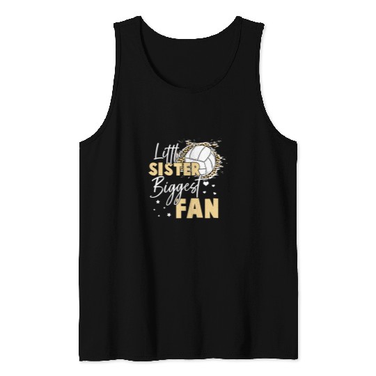 Sport Volleyball Little Sister Biggest Fan Volleyball Sister 1 Tank Tops