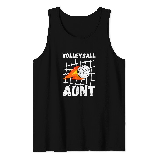 Sport Volleyball Aunt For Women Family Matching Player Auntie Love Tank Tops