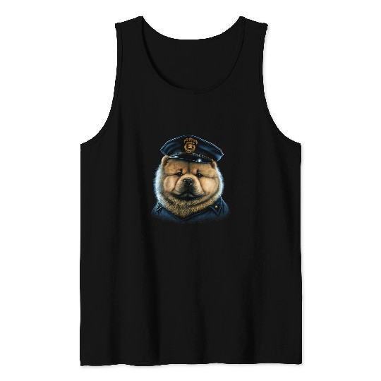 Chow Chow Pet Police Officer Chow Chow Cop dog on Police Tank Tops