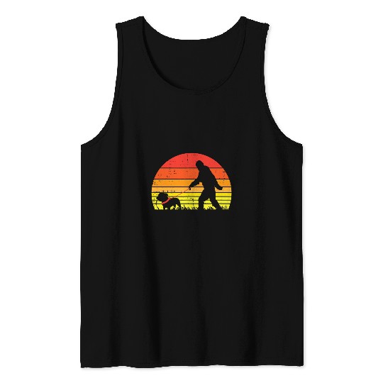 Bully Pet bigfoots Sasquatch Pitbull Sunset Retro Dog Lover Owner Gift Pitbull Tank Tops