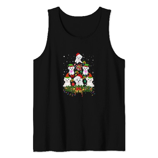 Bichon Pet Frise Funny Bichon Frise Christmas Tree 3 Tank Tops