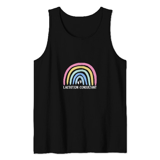 Rainbow Lactation Consultant Breastfeeding Specialist Tank Tops