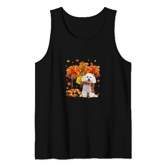 Bichon Pet Frise Its Fall Yall Cute Bichon Frise Autumn Tree Fall Leaves 26 Tank Tops