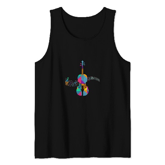 Funny Violin Violinist Fiddle Player Orchestra Classical Music Tank Tops