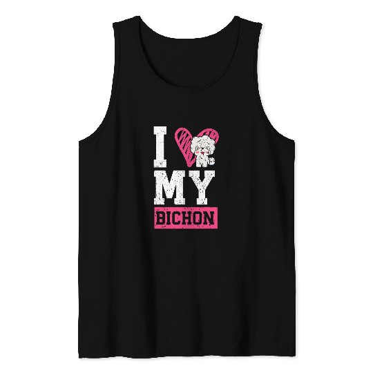 Bichon Pet Frise I Love My Bichon Frise Curly Hair Pup Puppy Lover 3 Tank Tops
