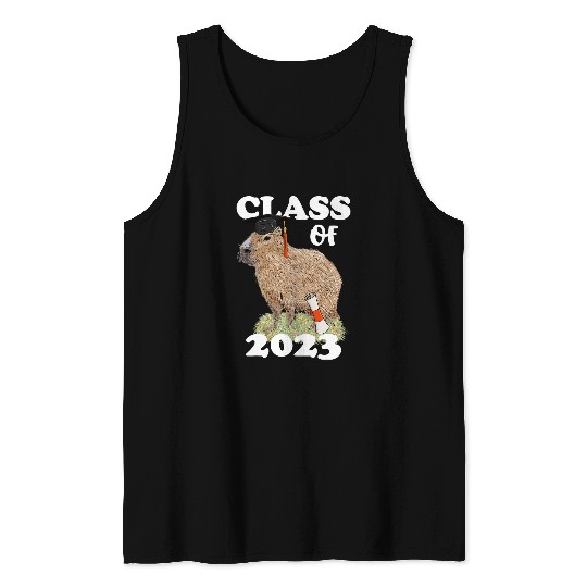 capybaras Mammal Class of Graduation capybaras Animal Senior Graduate Tank Tops