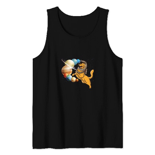 Golden Retriever Pet Astronauts Space Golden Retriever Astronaut Stars Planets and Tank Tops