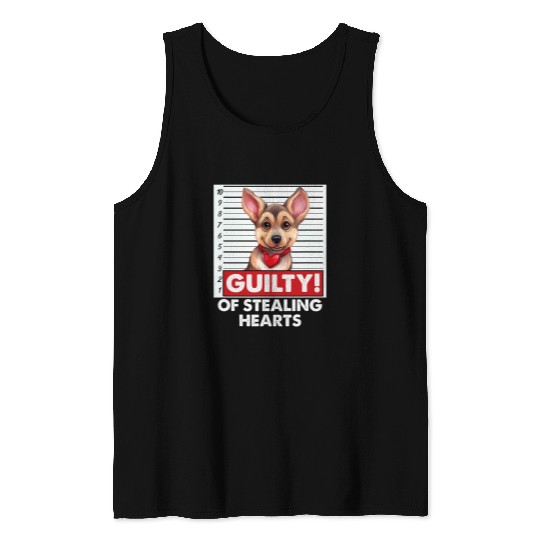 German Shepherd Pet Dog Breed Valentines Day Puppy Love Tank Tops