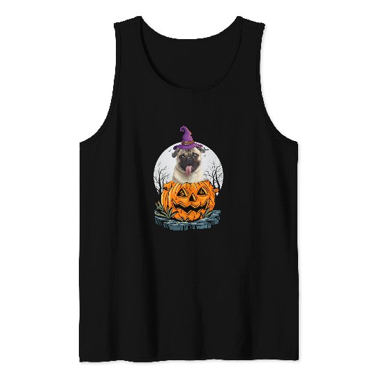 Pug Pet Dog Funny Halloween Costume for Dog Lovers 313 paw Tank Tops