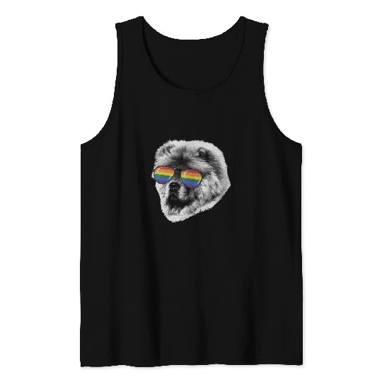 Chow Chow Pet Pride Month Chow chow Rainbow Flag Tank Tops
