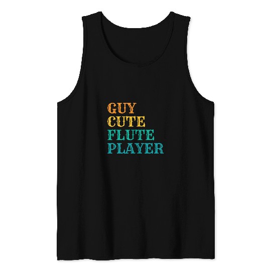 Funny Flute Flutist Music Player Marching Band Orchestra Musician Flute Tank Tops