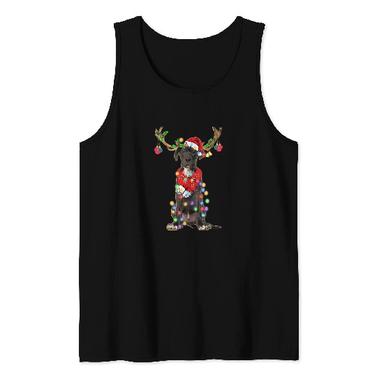 Great Dane Pet Funny Great Dane Reindeer Christmas Dogs Christmas Light Tank Tops