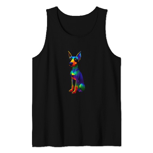 Doberman Pet Rainbow Doberman Pinscher Tank Tops