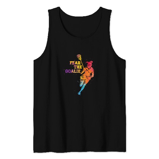 Sport Lacrosse Fear The Goalie Lacrosse StickHelmet Women Sport Colorful Tank Tops