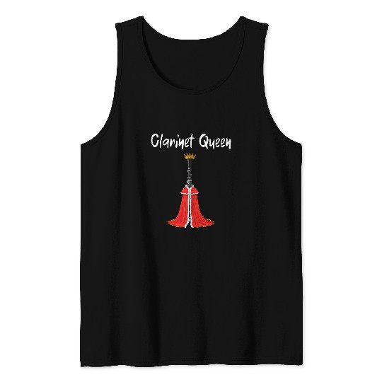 Funny Clarinet queen concert clarinetist musician music saxophone Tank Tops