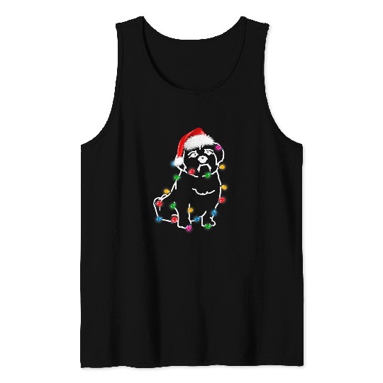 Shih Tzu Pet Lights Christmas Matching Family 2 Tank Tops