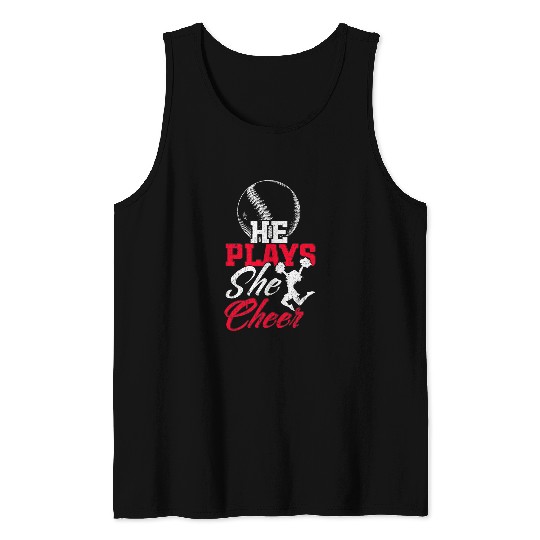 Sport Baseball Cheerleading Cheer Mom Softball Baseball Cheerleader Tank Tops