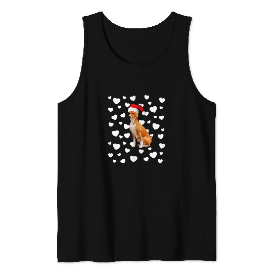 Basenji Pet Dog Basenji Christmas Basenji xmass Santa Hat Holidays Dog Tank Tops