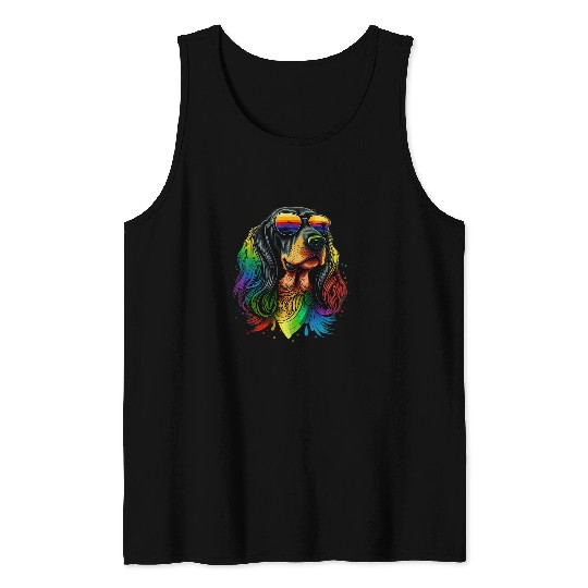 Coonhound Pet Lesbian LGBT Gay Pride Black And Tan Coonhound Tank Tops