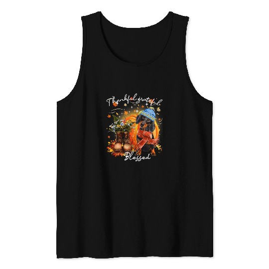 Dachshund Pet Thankful Grateful Blessed Dachshund Pumpkin Fall 6 Tank Tops
