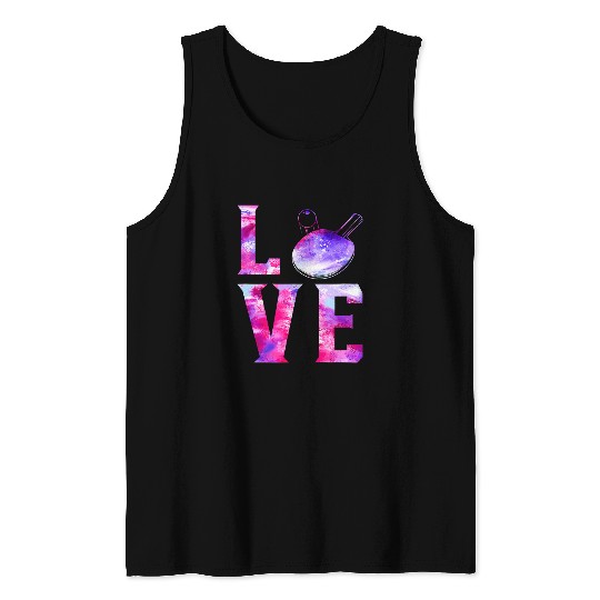 Sport Ping Pong Watercolor Paddle Love Tank Tops