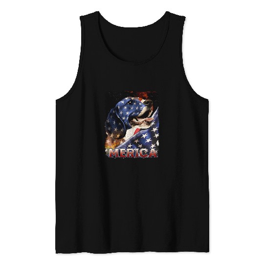 Beagle Pet Patriotic Beagle American Flag Proud 4th Of July Dog Men Kid 99 Tank Tops