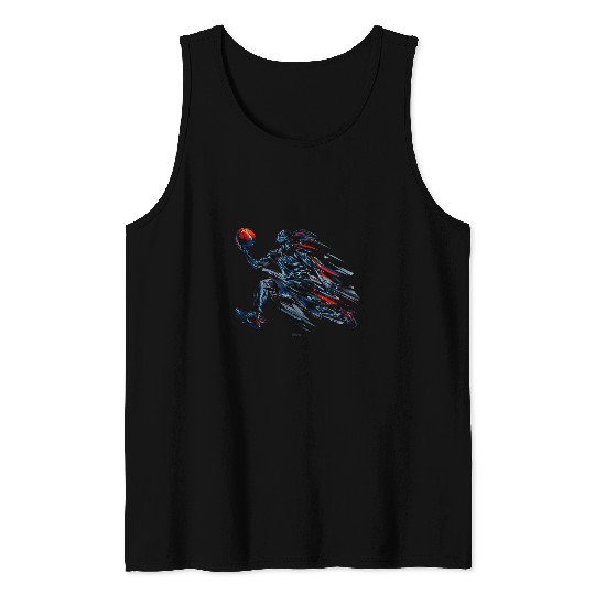 Sport Basketball SERVE THE BASKETBALL IN RED AND BLUE Tank Tops