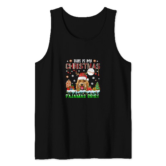Cockapoo Pet My Christmas Pajamas Leopard Plaid Cute Santa Tank Tops