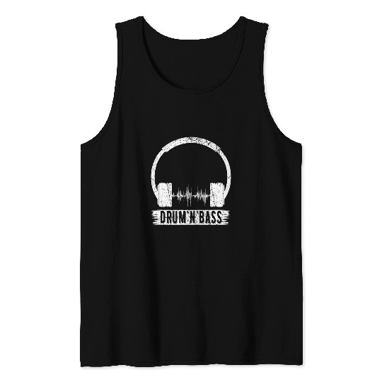 Funny Drummer n Bass DNB Astronaut Space Electro Music Drum and Bass 21 Tank Tops