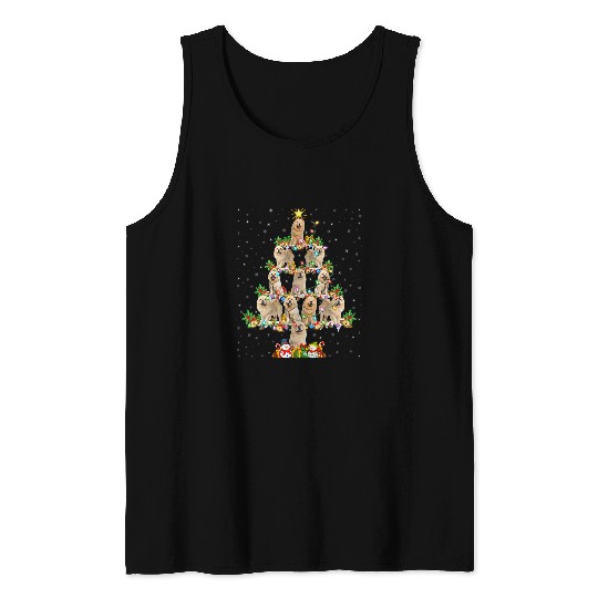 Chow Chow Pet Lover xmass Lighting Chow Chow Christmas Tree Tank Tops