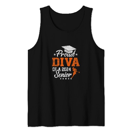 Sport Lacrosse Proud Diva Of A 2024 Lacrosse Senior Graduate Tank Tops