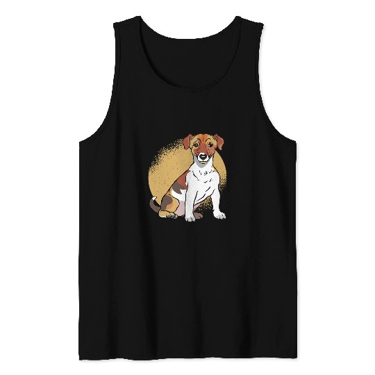 Jack Russell Pet Sitting Terrier Dog Owner Taking Dog For A Walk Tank Tops