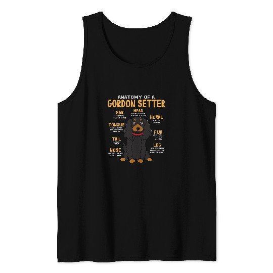 Gordon Setter Pet Anatomy Funny Dog Mom Dad Tank Tops