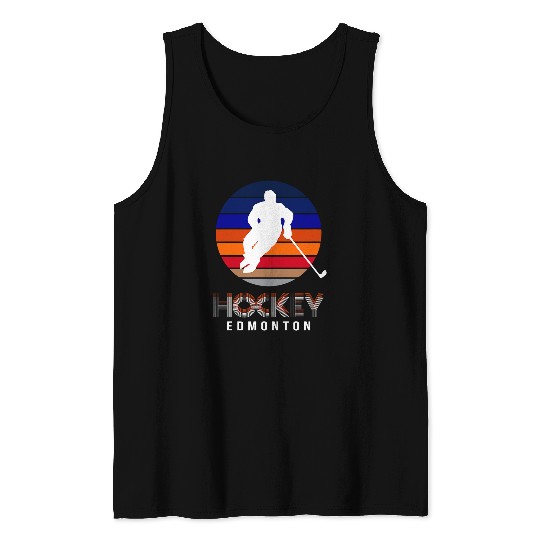 Sport Hockey Edmonton City Loyal Ice Hockey Fan Lifestyle Inspired Design Tank Tops