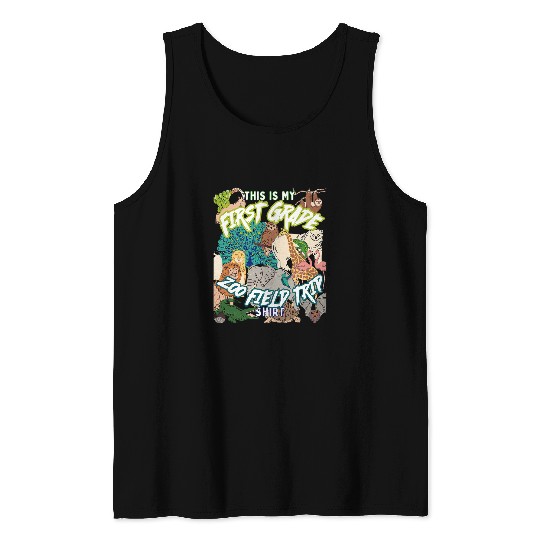 First Grade Zoo Field Trip Matching Student Teacher Class Tank Tops