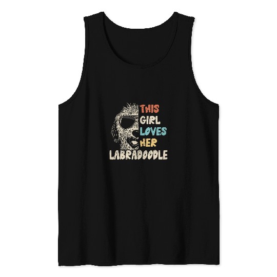 Labradoodle Pet Girl Cool vintages Retro for Dog Mom Tank Tops