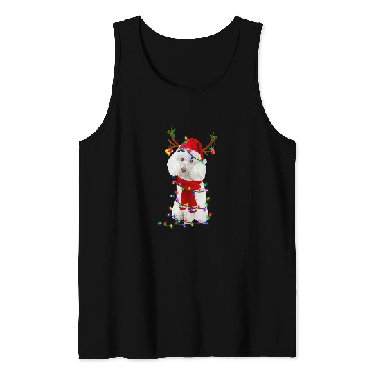 Poodle Pet Tree Christmas Lights xmass Pajama 321 Tank Tops