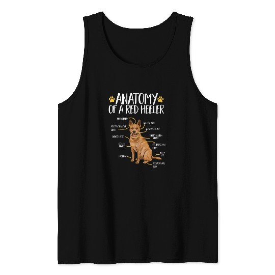 Australian Cattle Pet Anatomy Of A Red Heeler Australian Cattle Tank Tops