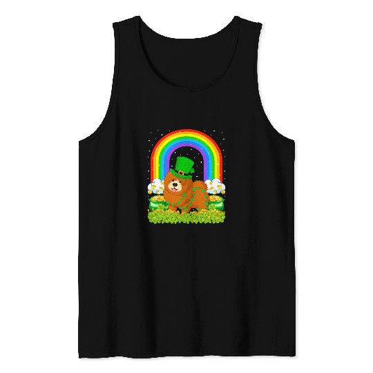 Chow Chow Pet Lover Funny Rainbow Chow Chow St Patricks Day Tank Tops