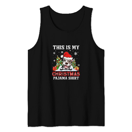 Pitbull Pet This Is My Christmas Pajama Pitbull Christmas Ornament 279 Tank Tops