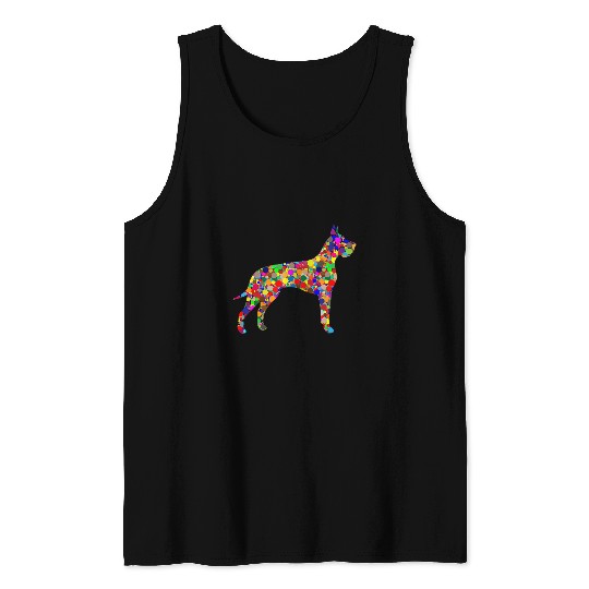 Great Dane Pet Colorful Polka Dot Great Dane International Dot Day Tank Tops