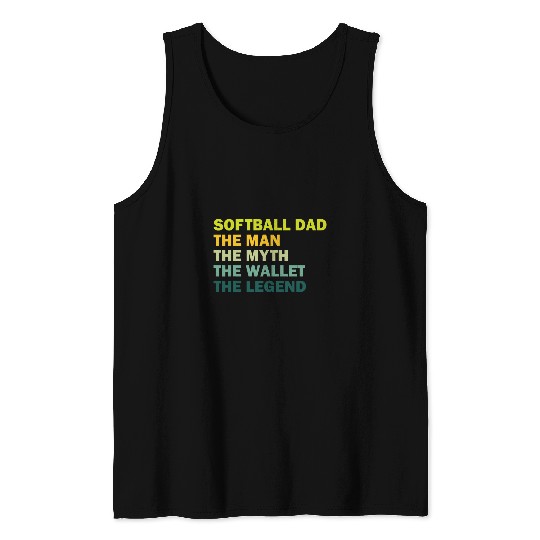 Sport Softball dad the man the myth the wallet the legend 1 Tank Tops