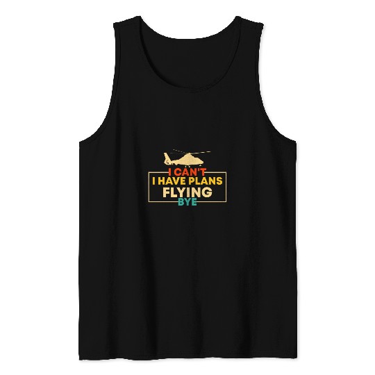 vintages Helicopter Pilot Flying Aviation Enthusiast Aircraft Tank Tops